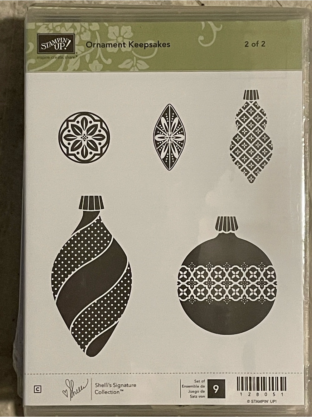 Stampin' Up! Ornament Keepsakes Clear Stamp Set 9 PC New